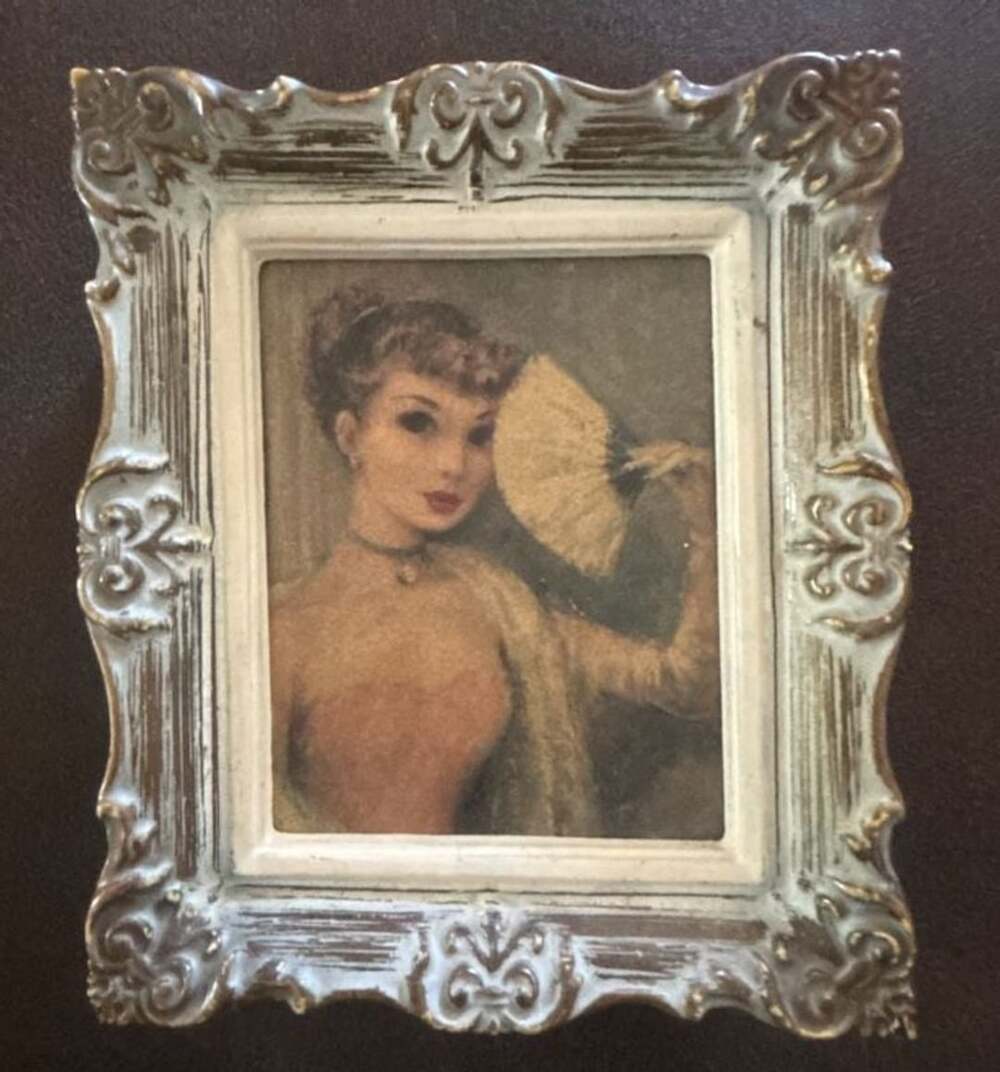 John Strevens Victorian Lady Framed Print 4x5 Ornate Gold Frame